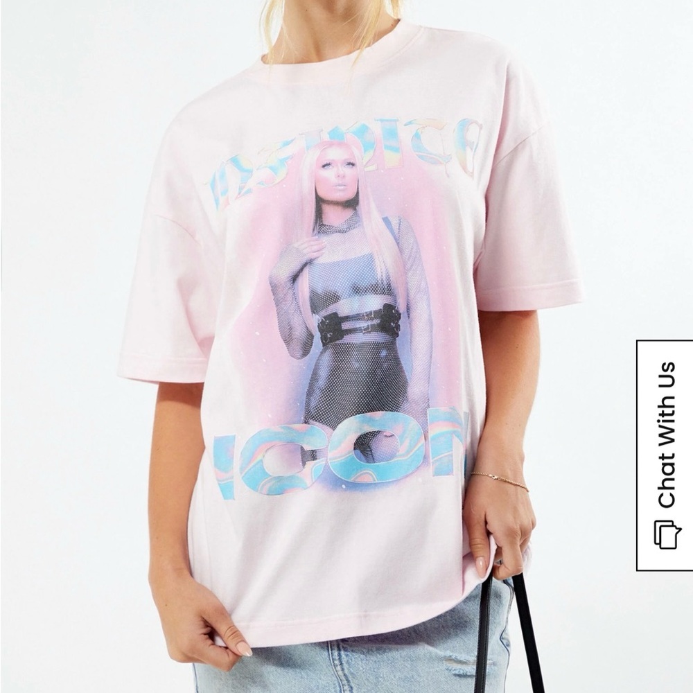 Pink Graphic T-Shirt with Iconic Print
